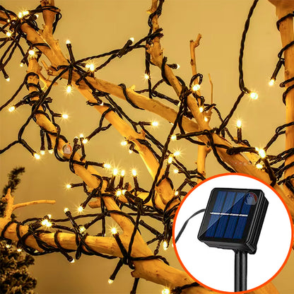 200 Led/Luces Navidad/Exterior panel solar